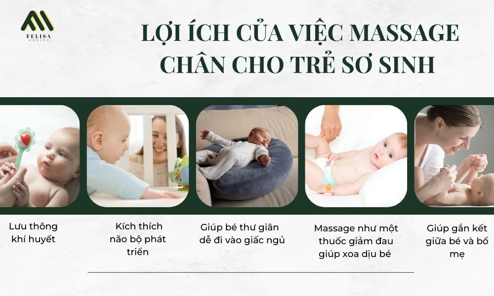Lợi ích của việc massage chân cho trẻ sơ sinh